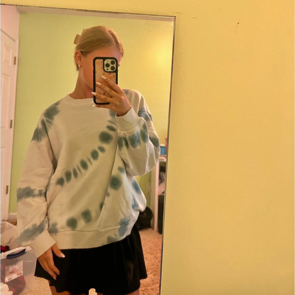 tie dye american eagle crewneck